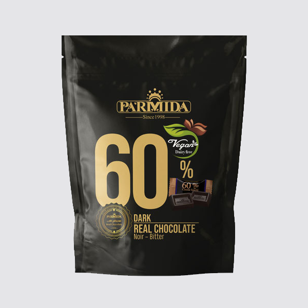 شکلات کاکائویی تلخ 60درصد پارمیدا 70گرمی